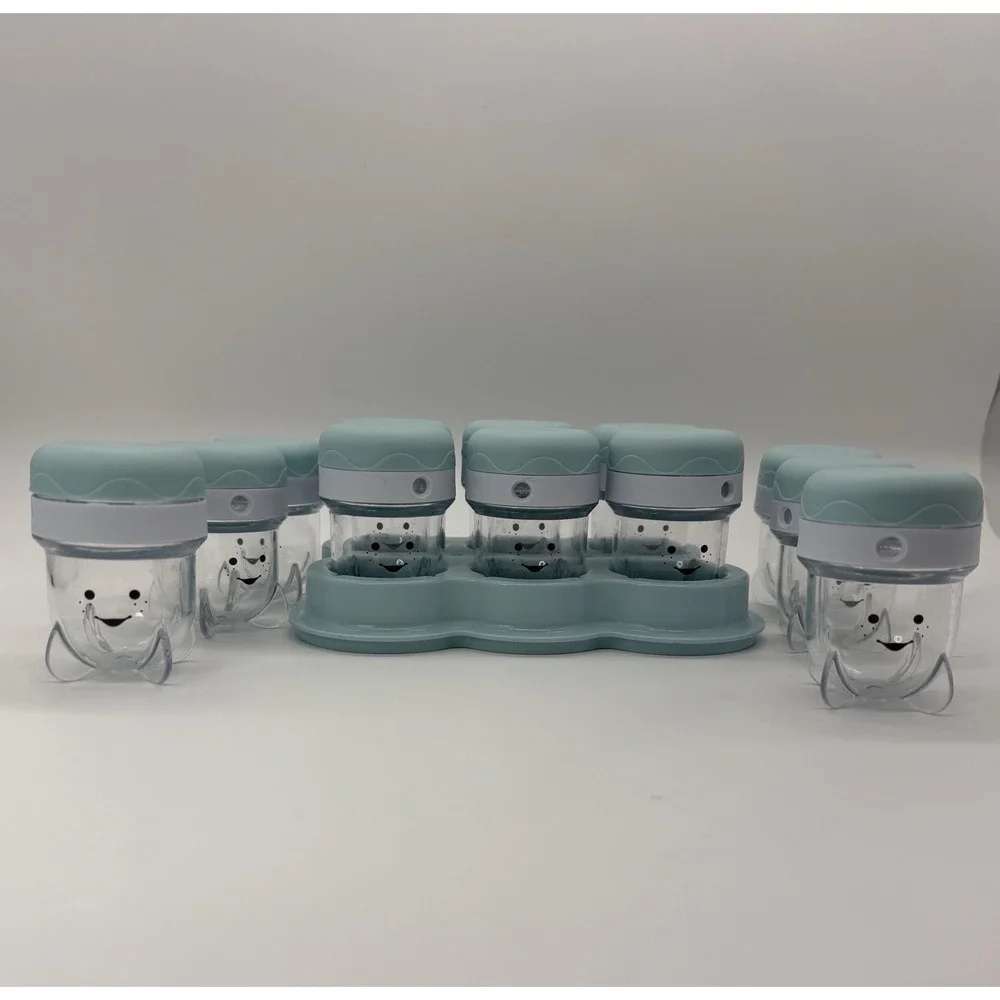 Baby Bullet Food Container With Lids Date Ring 12 Replacement Jars With 1 Tray